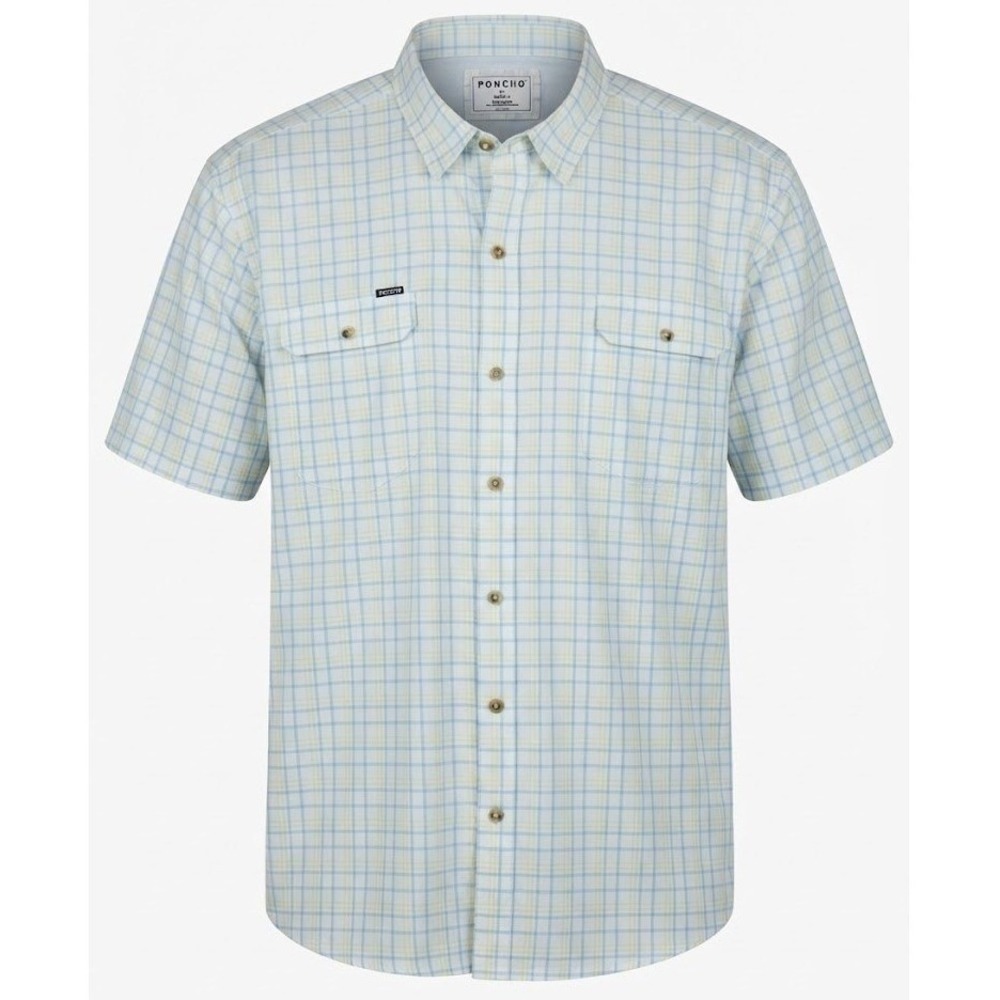 Poncho Mens 3XL Blue Plaid Fishing Shirt Magnetic Pockets The Bushwacker - MD